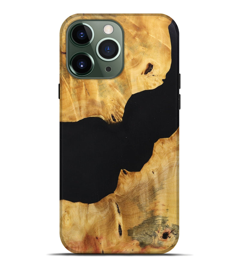 iPhone 13 Pro Max Wood+Resin Live Edge Phone Case - Joanna (Pure Black, 696170)