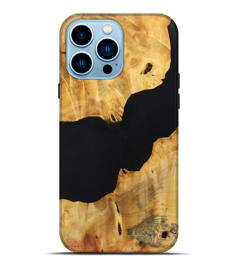 iPhone 14 Pro Max Wood+Resin Live Edge Phone Case - Joanna (Pure Black, 696170)