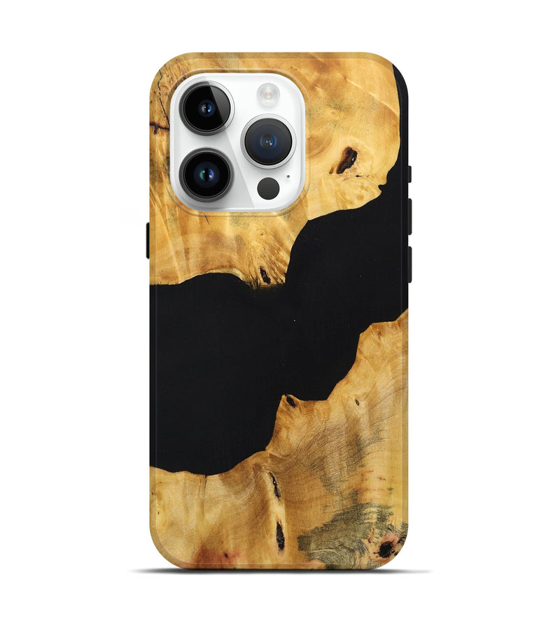 iPhone 15 Pro Wood+Resin Live Edge Phone Case - Joanna (Pure Black, 696170)