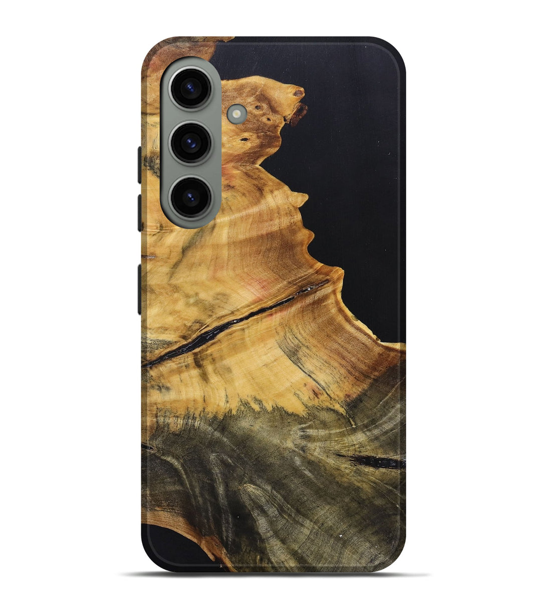 Galaxy S24 Plus Wood+Resin Live Edge Phone Case - Mattie (Pure Black, 696172)