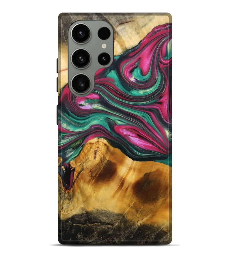 Galaxy S23 Ultra Wood+Resin Live Edge Phone Case - Finley (Green, 696182)