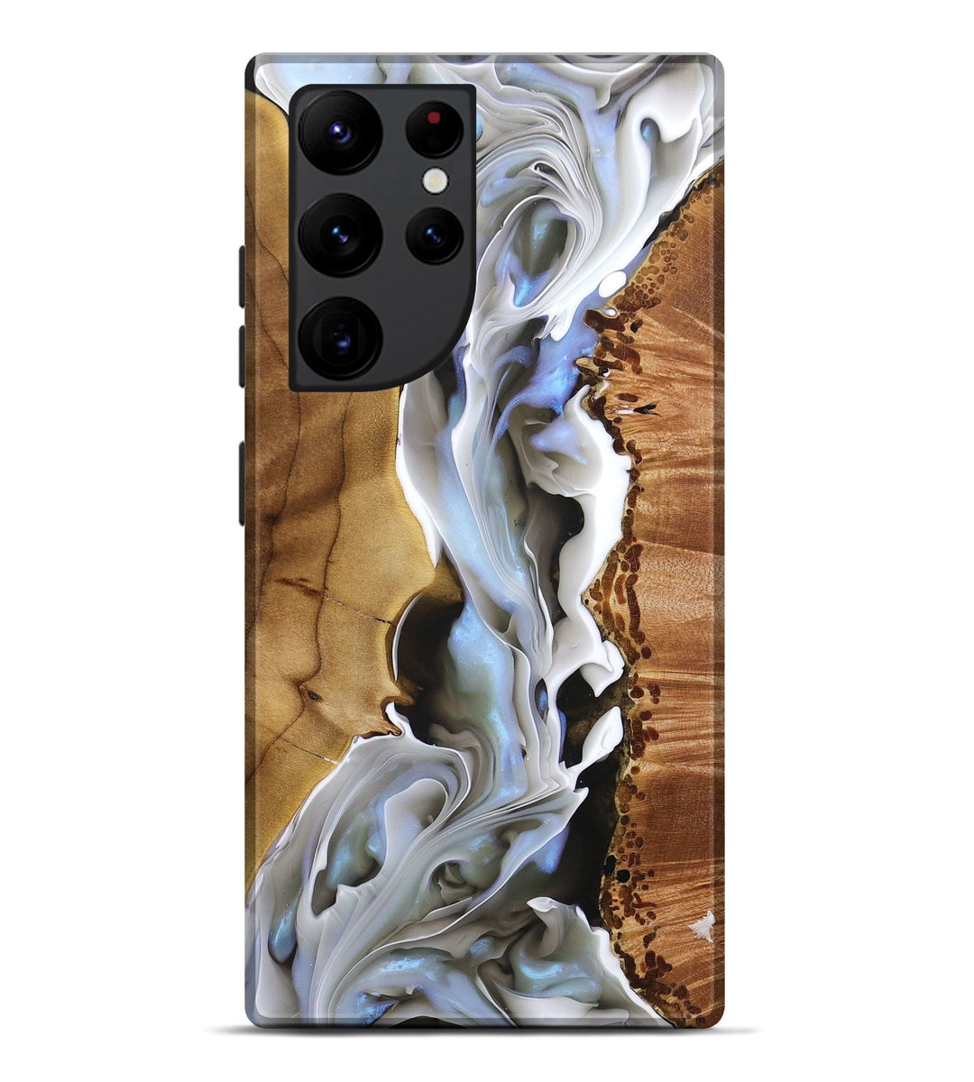 Galaxy S22 Ultra Wood+Resin Live Edge Phone Case - Shaq (Black & White, 696187)