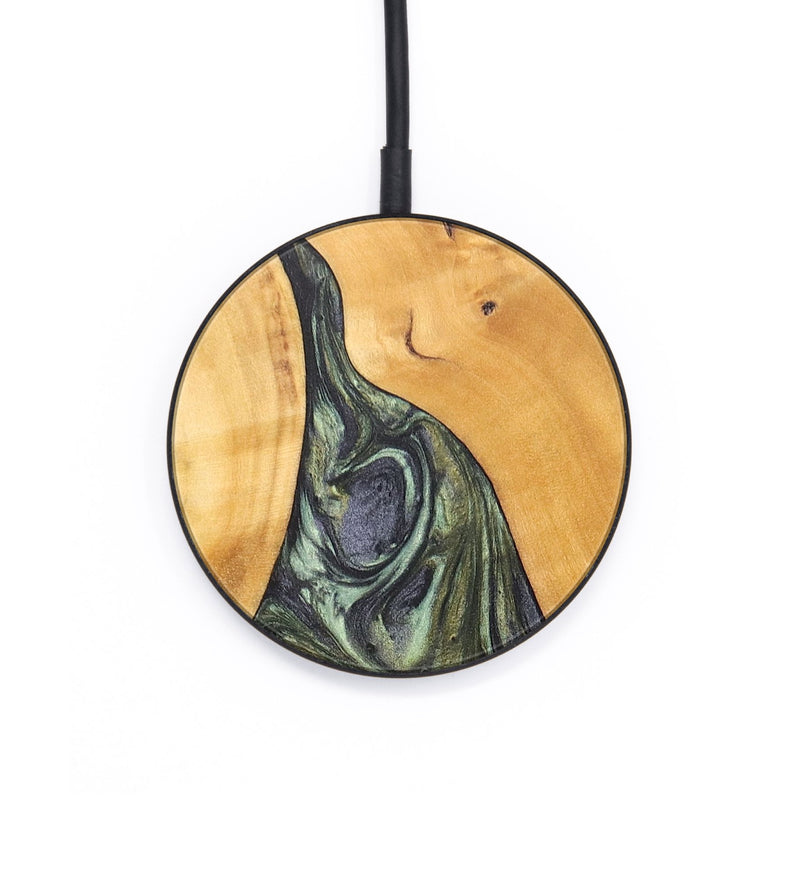 Circle Wood+Resin Wireless Charger - Darryl (Green, 696212)