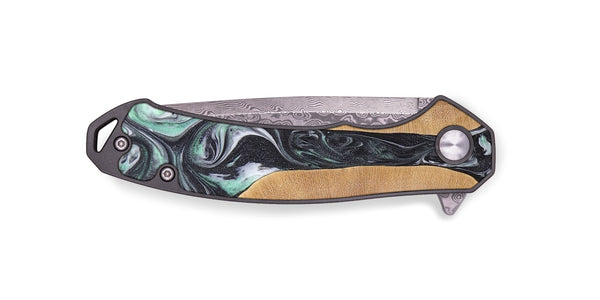 EDC Wood+Resin Pocket Knife - Felicia (Green, 696244)