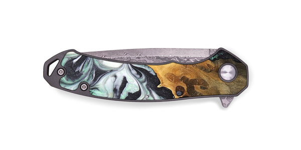 EDC Wood+Resin Pocket Knife - Shelley (Green, 696247)