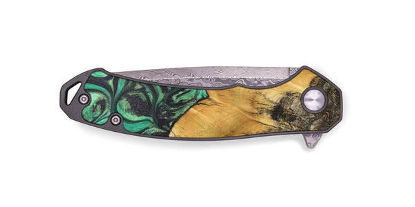 EDC Wood+Resin Pocket Knife - Piper (Green, 696260)