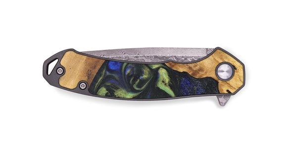 EDC Wood+Resin Pocket Knife - Angelique (Blue, 696274)