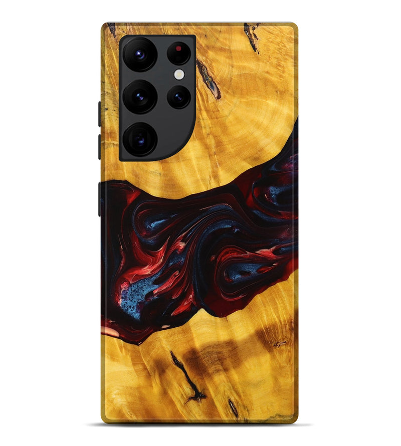 Galaxy S22 Ultra Wood+Resin Live Edge Phone Case - Gillian (Red, 696302)