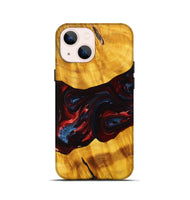 iPhone 13 mini Wood+Resin Live Edge Phone Case - Gillian (Red, 696302)