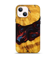 iPhone 14 Wood+Resin Live Edge Phone Case - Gillian (Red, 696302)