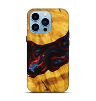 iPhone 14 Pro Wood+Resin Live Edge Phone Case - Gillian (Red, 696302)
