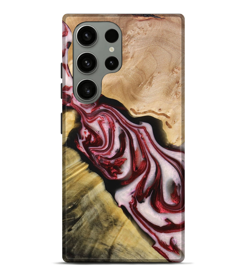 Galaxy S23 Ultra Wood+Resin Live Edge Phone Case - Iris (Red, 696306)