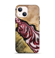 iPhone 13 Wood+Resin Live Edge Phone Case - Iris (Red, 696306)