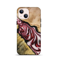 iPhone 13 mini Wood+Resin Live Edge Phone Case - Iris (Red, 696306)