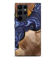 Galaxy S22 Ultra Wood+Resin Live Edge Phone Case - Kaitlin (Blue, 696326)