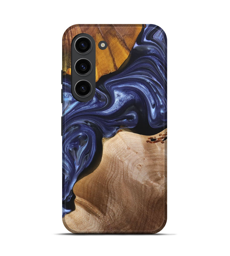 Galaxy S23 Wood+Resin Live Edge Phone Case - Kaitlin (Blue, 696326)