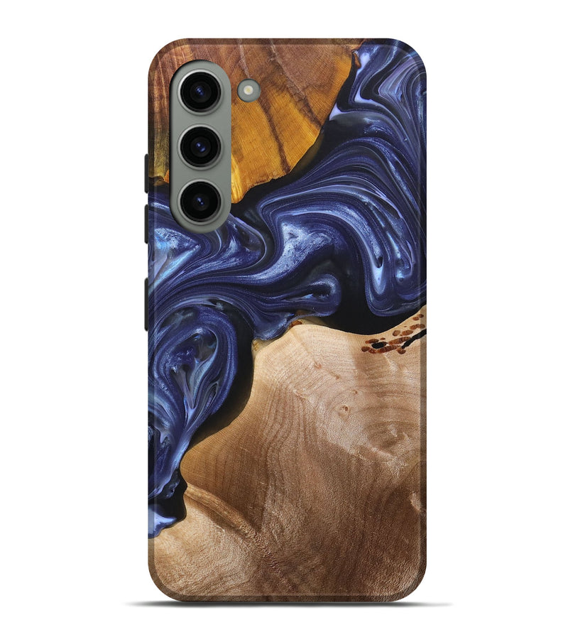 Galaxy S23 Plus Wood+Resin Live Edge Phone Case - Kaitlin (Blue, 696326)