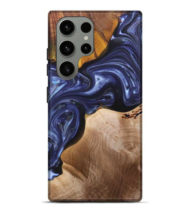 Galaxy S23 Ultra Wood+Resin Live Edge Phone Case - Kaitlin (Blue, 696326)