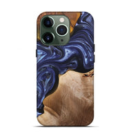 iPhone 13 Pro Wood+Resin Live Edge Phone Case - Kaitlin (Blue, 696326)