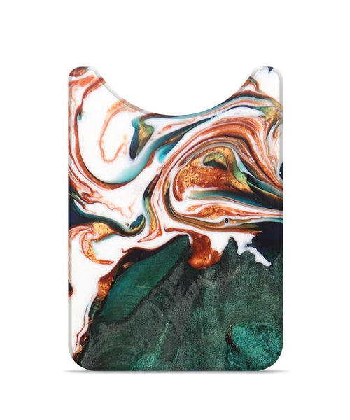 Live Edge Wood+Resin Wallet - Kendra (Teal & Gold, 696338)