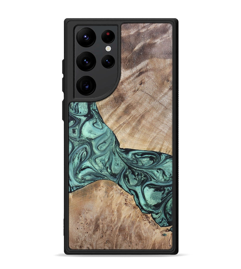 Galaxy S22 Ultra Wood+Resin Phone Case - Myrna (Green, 696360)