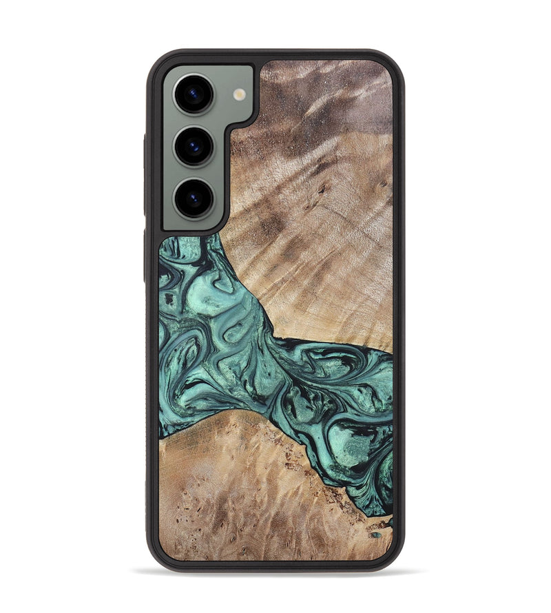 Galaxy S23 Plus Wood+Resin Phone Case - Myrna (Green, 696360)