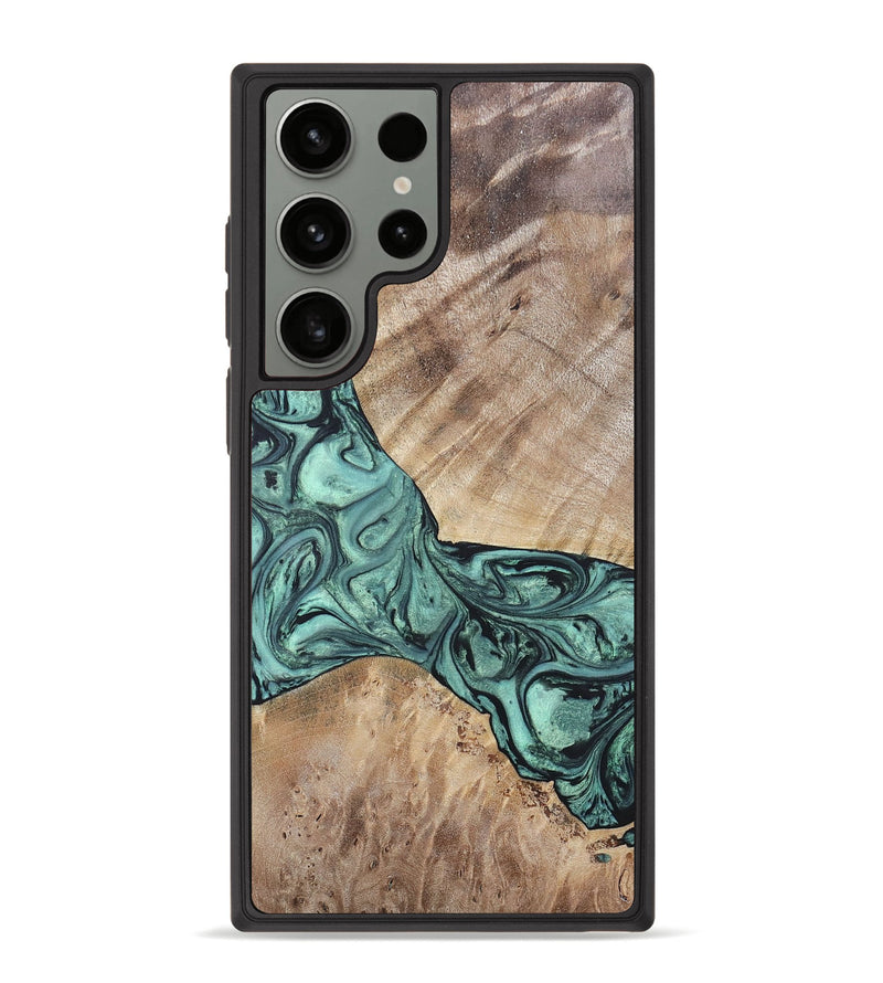 Galaxy S23 Ultra Wood+Resin Phone Case - Myrna (Green, 696360)