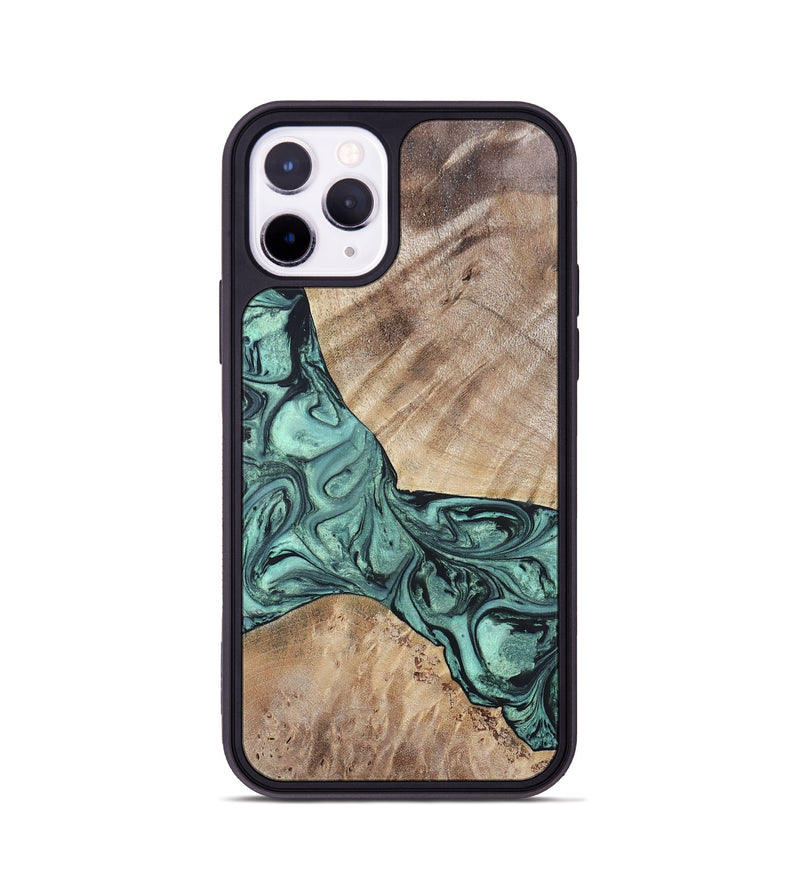 iPhone 11 Pro Wood+Resin Phone Case - Myrna (Green, 696360)