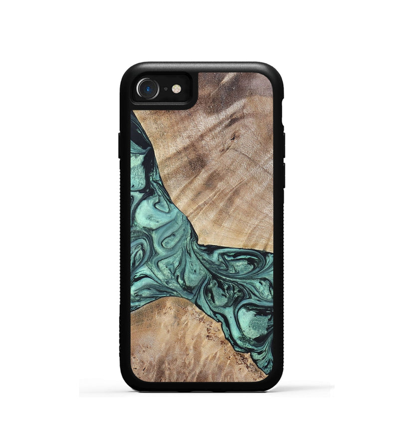 iPhone SE Wood+Resin Phone Case - Myrna (Green, 696360)