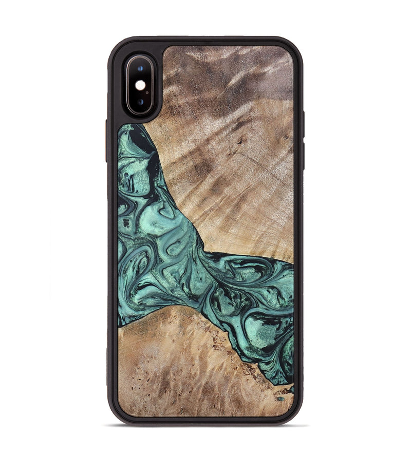 iPhone Xs Max Wood+Resin Phone Case - Myrna (Green, 696360)