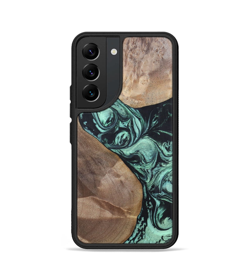 Galaxy S22 Wood+Resin Phone Case - Melvin (Green, 696361)