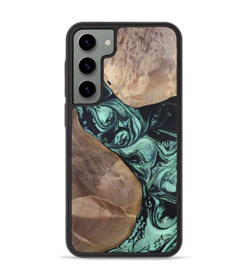 Galaxy S23 Plus Wood+Resin Phone Case - Melvin (Green, 696361)