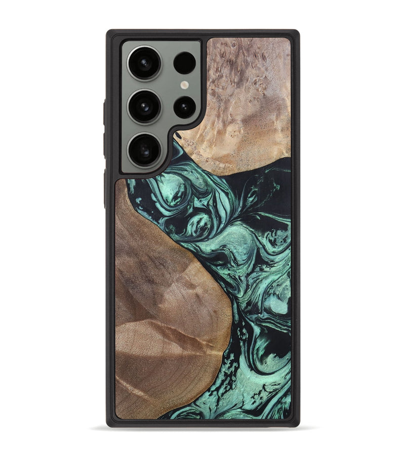 Galaxy S23 Ultra Wood+Resin Phone Case - Melvin (Green, 696361)