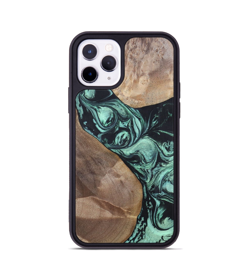 iPhone 11 Pro Wood+Resin Phone Case - Melvin (Green, 696361)