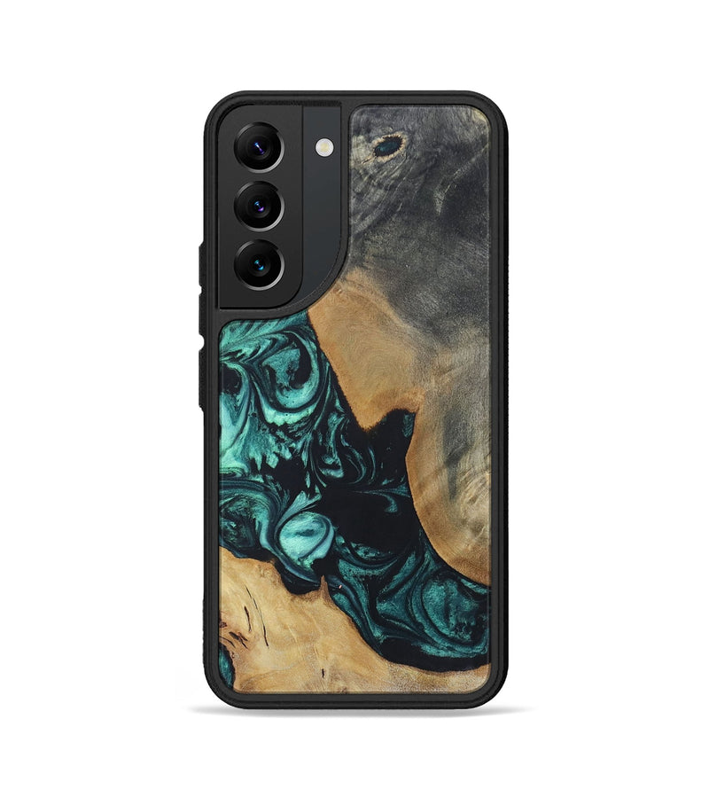 Galaxy S22 Wood+Resin Phone Case - Bernadette (Green, 696365)