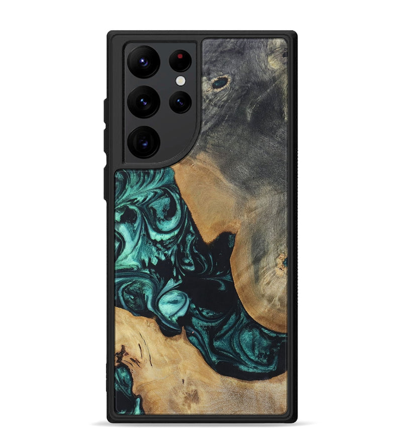 Galaxy S22 Ultra Wood+Resin Phone Case - Bernadette (Green, 696365)