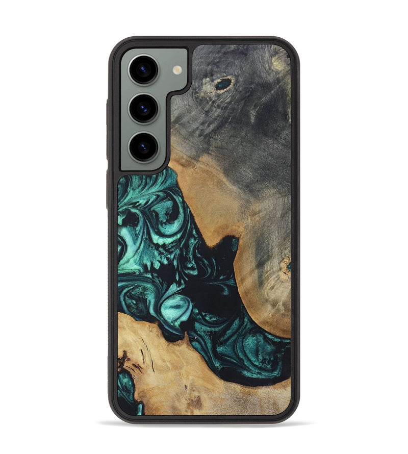 Galaxy S23 Plus Wood+Resin Phone Case - Bernadette (Green, 696365)
