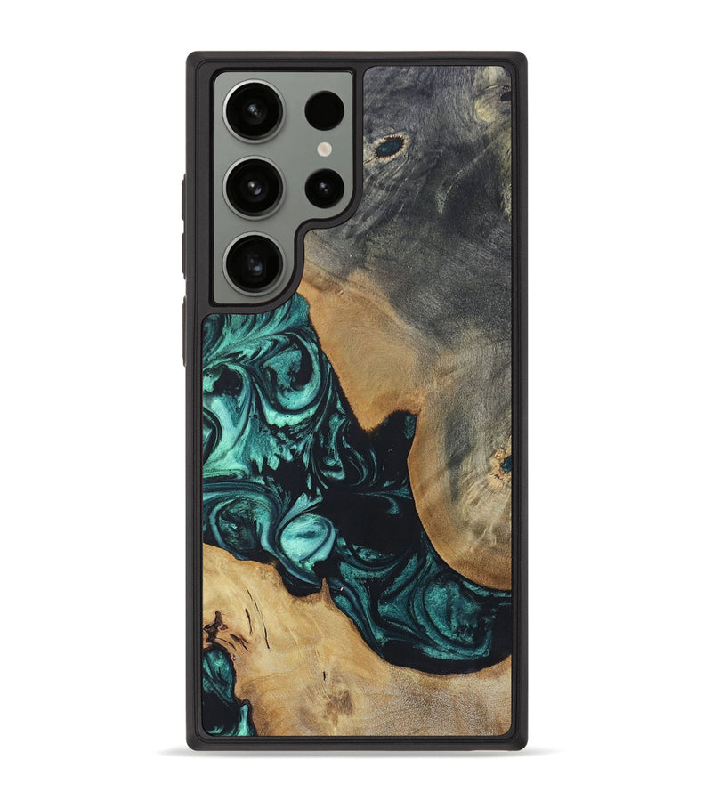 Galaxy S23 Ultra Wood+Resin Phone Case - Bernadette (Green, 696365)