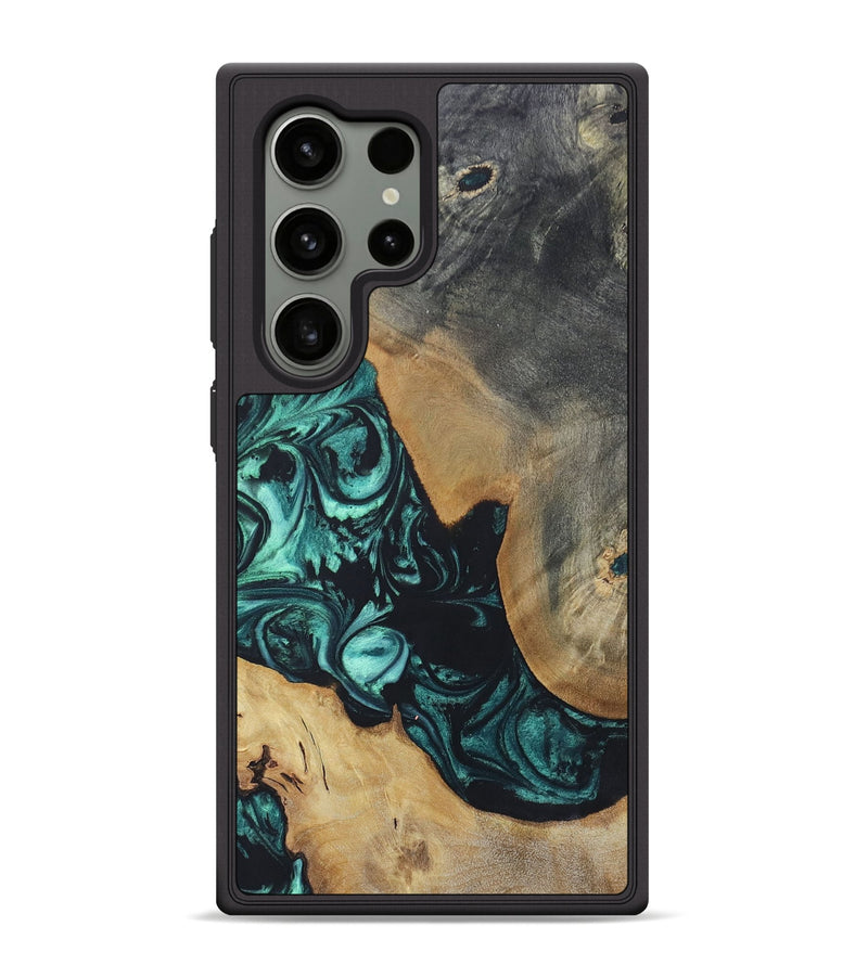 Galaxy S24 Ultra Wood+Resin Phone Case - Bernadette (Green, 696365)
