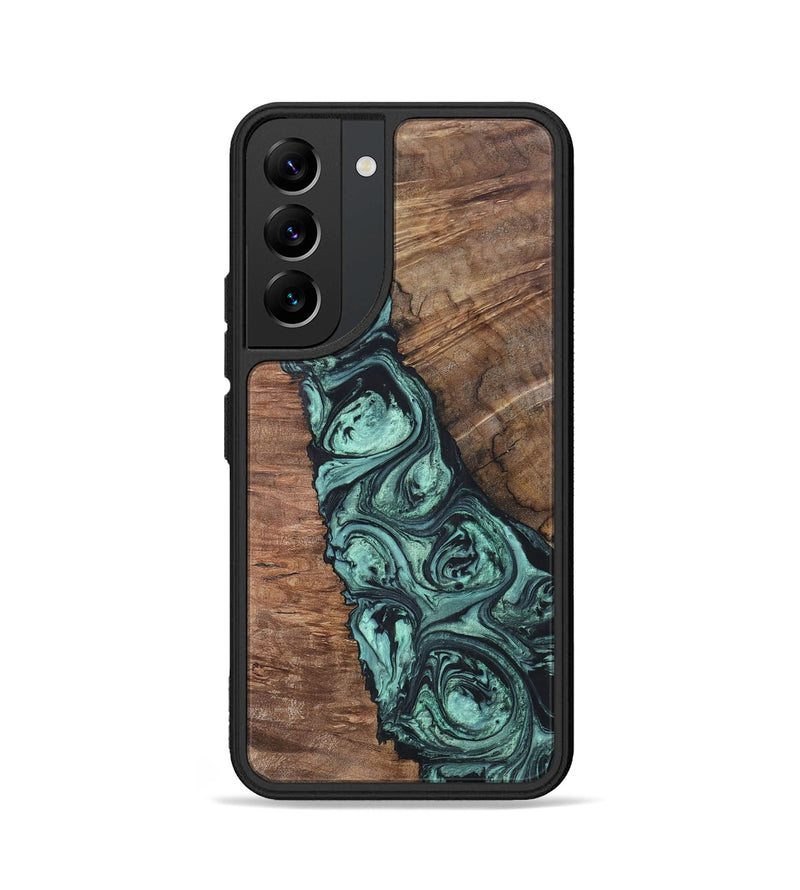Galaxy S22 Wood+Resin Phone Case - Jonathan (Green, 696370)