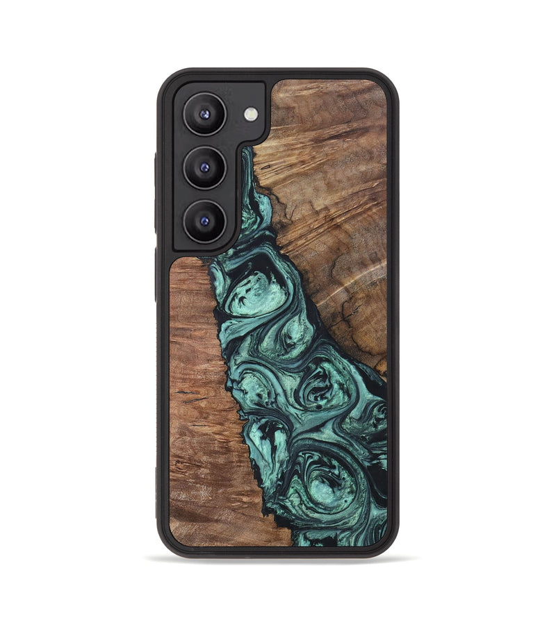 Galaxy S23 Wood+Resin Phone Case - Jonathan (Green, 696370)