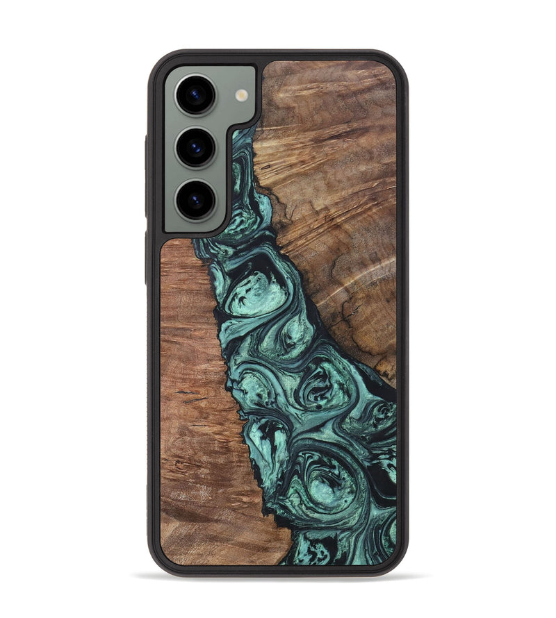 Galaxy S23 Plus Wood+Resin Phone Case - Jonathan (Green, 696370)