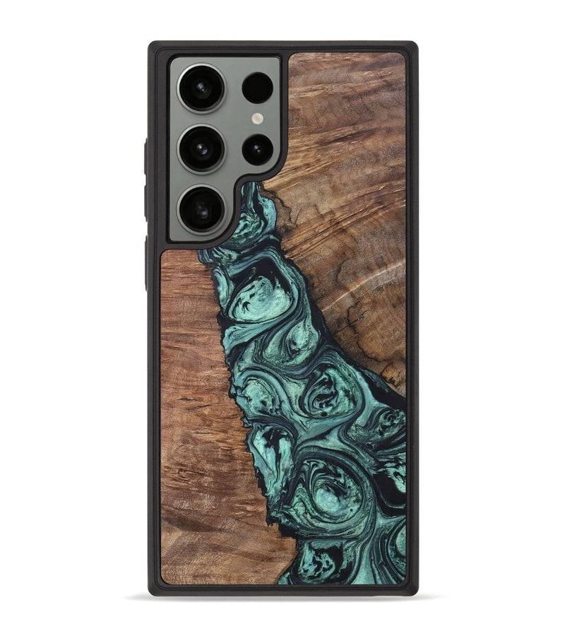 Galaxy S23 Ultra Wood+Resin Phone Case - Jonathan (Green, 696370)