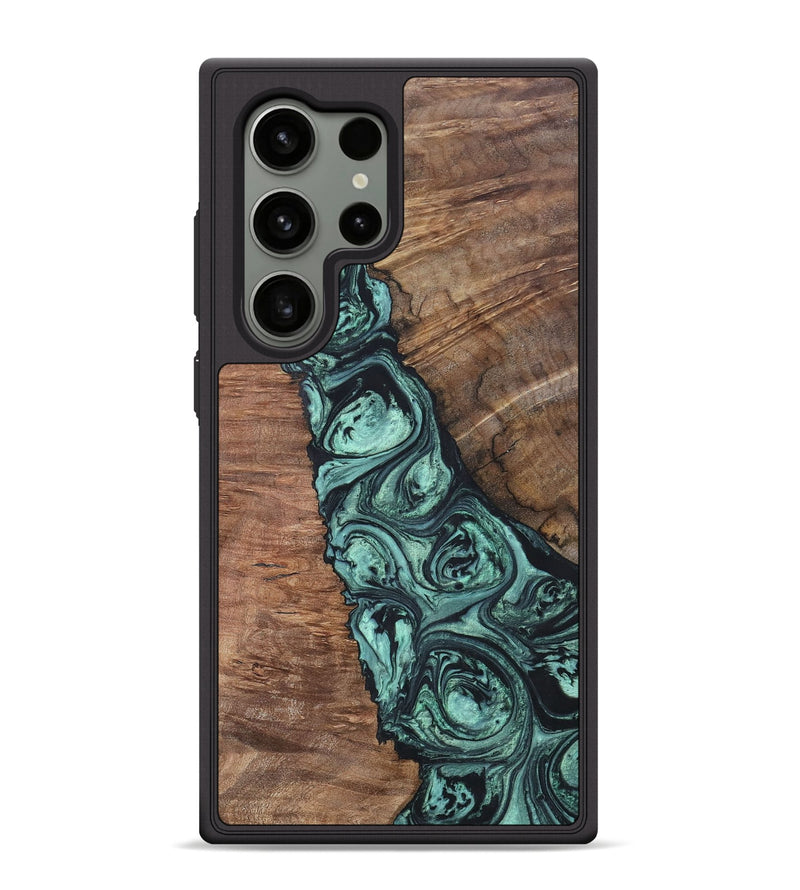 Galaxy S24 Ultra Wood+Resin Phone Case - Jonathan (Green, 696370)
