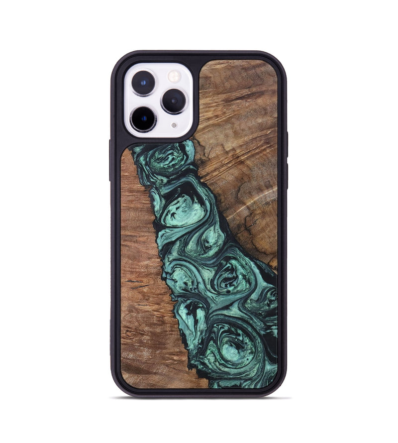 iPhone 11 Pro Wood+Resin Phone Case - Jonathan (Green, 696370)