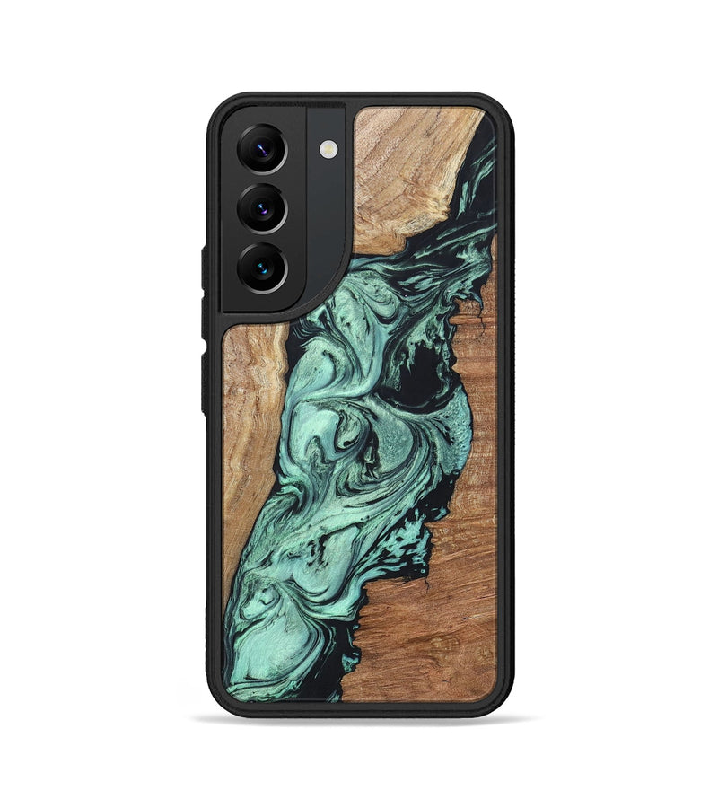 Galaxy S22 Wood+Resin Phone Case - Vonda (Green, 696373)
