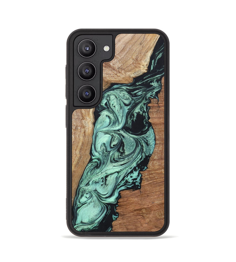 Galaxy S23 Wood+Resin Phone Case - Vonda (Green, 696373)