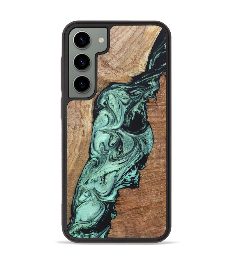 Galaxy S23 Plus Wood+Resin Phone Case - Vonda (Green, 696373)