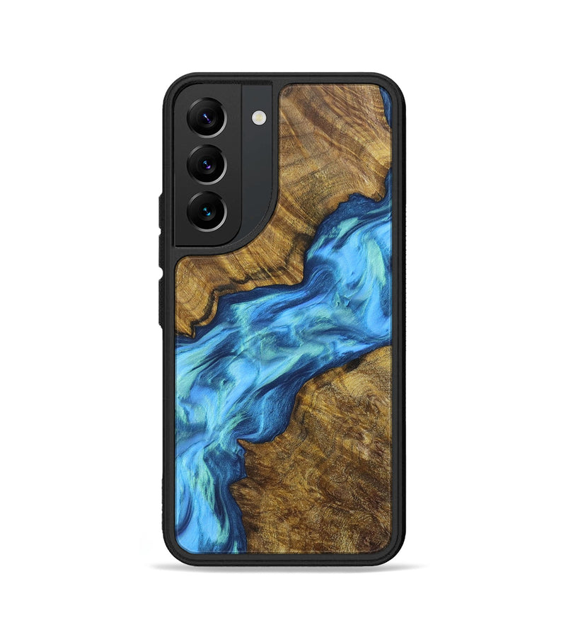 Galaxy S22 Wood+Resin Phone Case - Shirley (Blue, 696377)