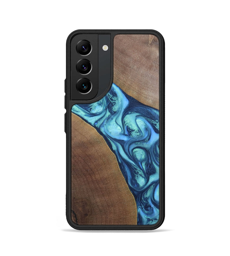 Galaxy S22 Wood+Resin Phone Case - Chasity (Blue, 696381)